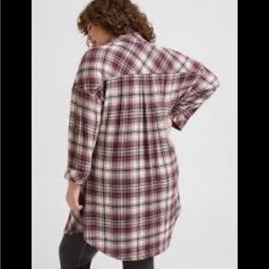 Torrid Flannel Gauze Oversized Shacket Shirt Dress